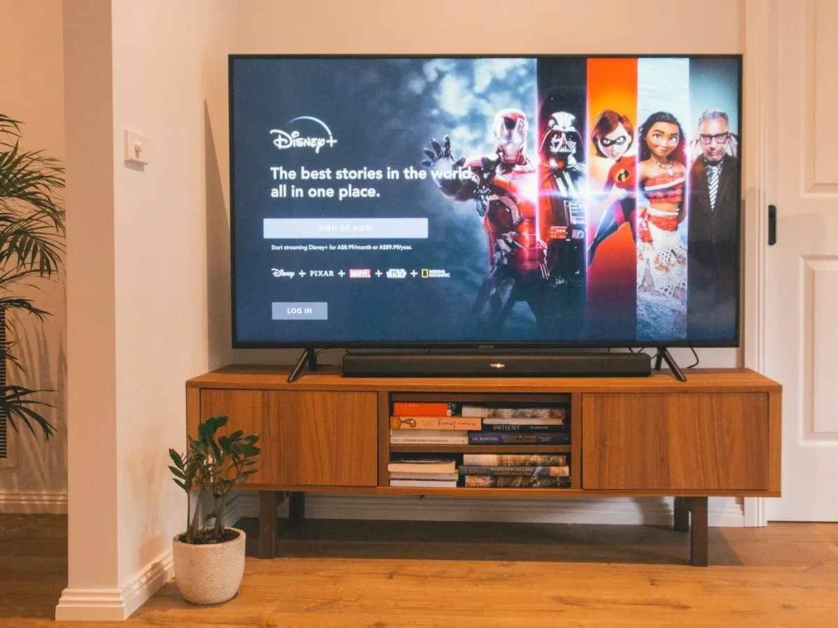 TCL 55 Inch 4K Google TV in a living room setting